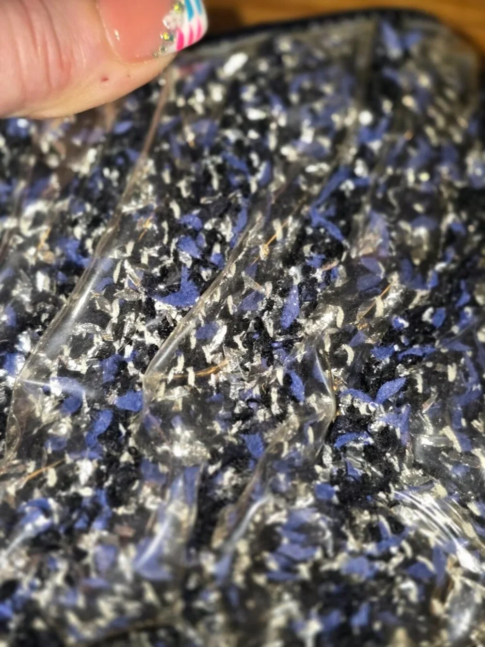 CHANEL Blue/Black Tweed Shoulder Bag